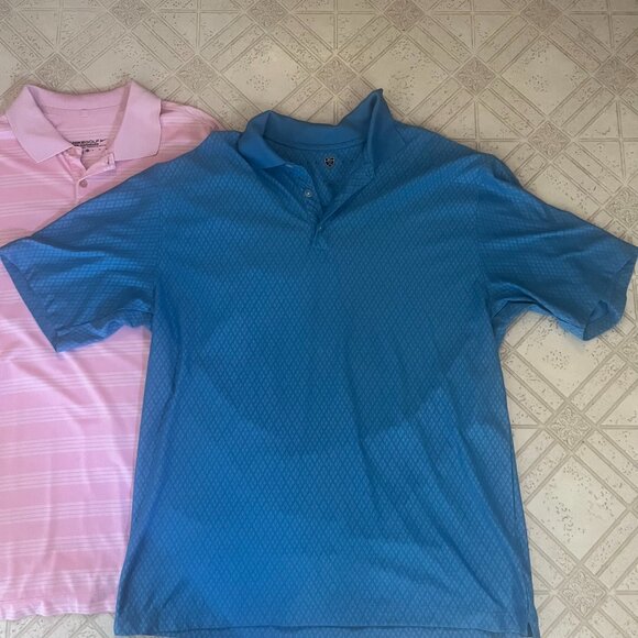 Lot of 2 Nike Golf Polo Shirts Size L and XL Blue and Pink - Picture 2 of 11